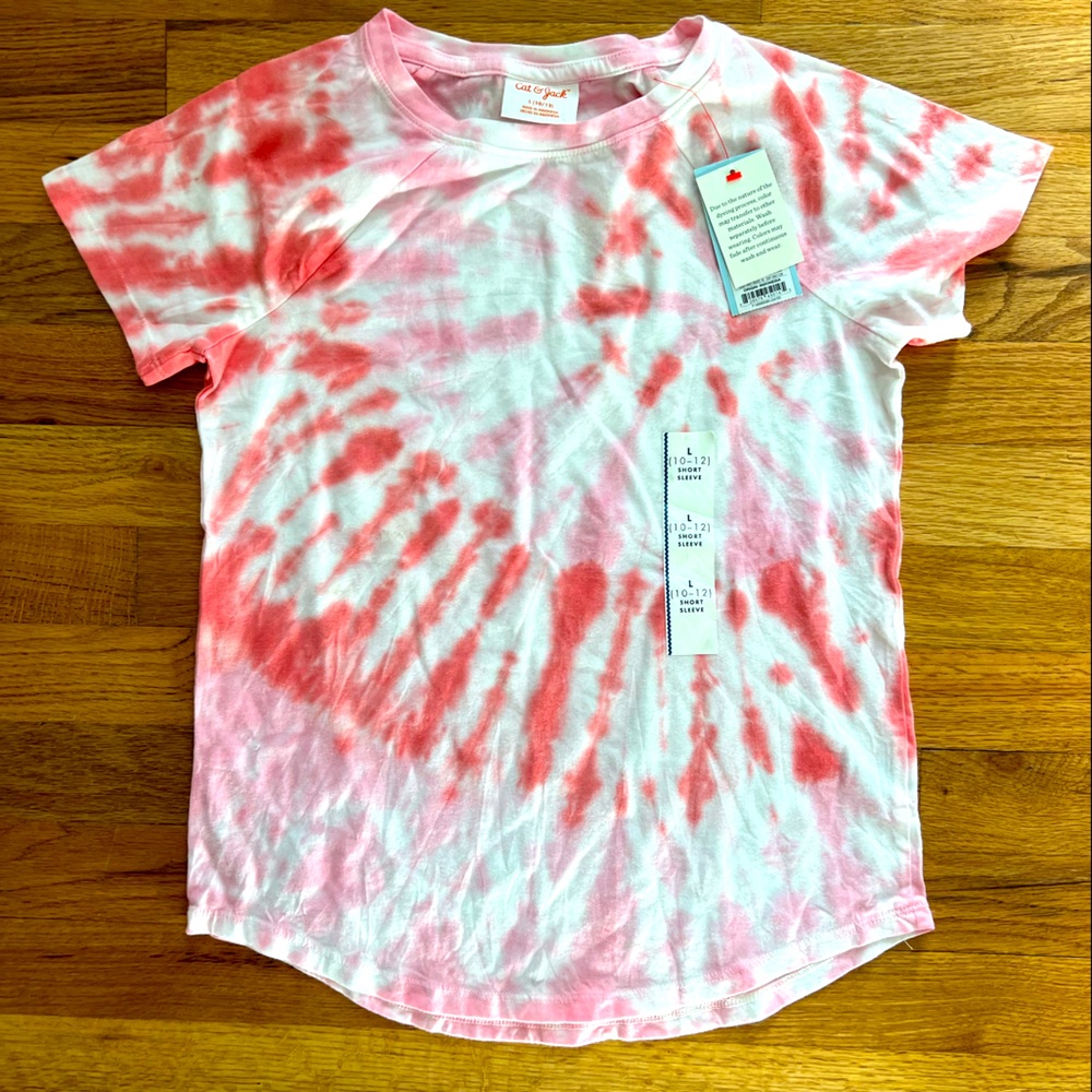 Cat & Jack Red/Pink Tie-Dye T-Shirt